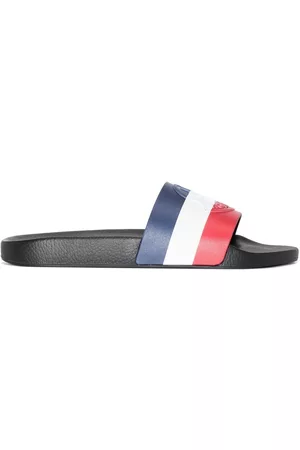 Moncler Men Flat Shoes - Basile striped flat slides - Blue