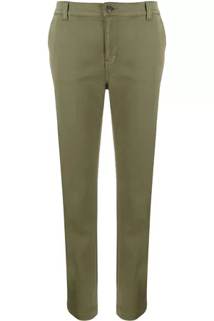Current/Elliott Women Pants - Tapered leg cropped trousers - Green