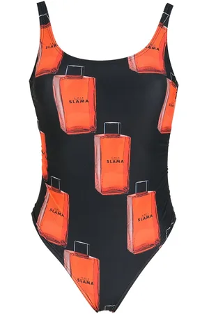 AMIR SLAMA Graphic logo-print swimsuit