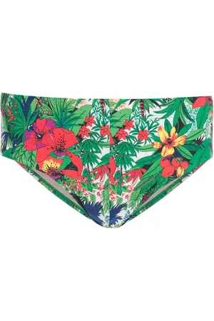 AMIR SLAMA Floral-print swim trunks - Green