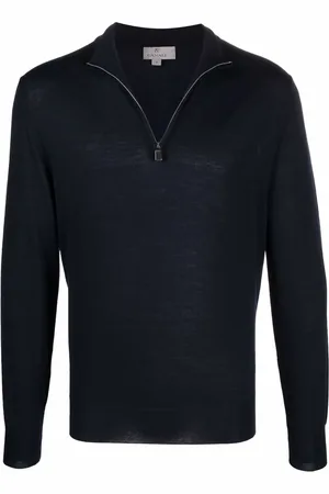 CANALI Zipped funnel-neck pullover