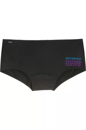AMIR SLAMA Men Swim Shorts - Logo-print swim trunks - Black
