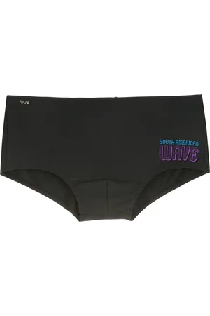 AMIR SLAMA Logo-print swim trunks