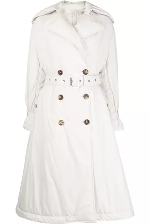 Alexander McQueen Women Trench Coats - Padded A-line trench coat - White