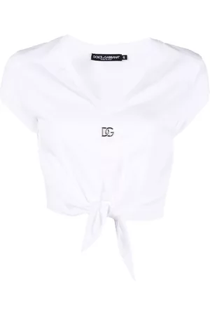 Dolce & Gabbana Women T-Shirts - DG knot-front T-shirt - White
