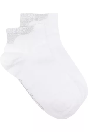 Alexander McQueen Women Socks - Intarsia logo ankle socks - White