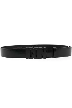 Dsquared2 Men Belts - Black Icon Plaque Buckle Belt