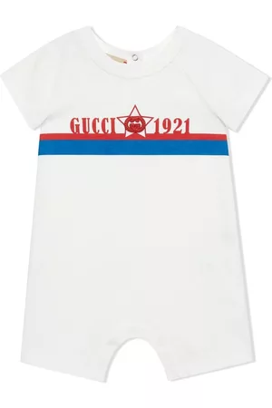 Gucci Rompers - Logo-print short-sleeve romper - White