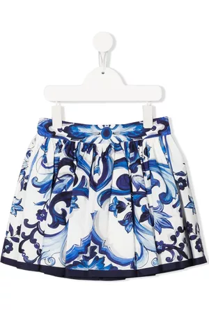 Dolce & Gabbana Girls Printed Skirts - All-over graphic-print skirt - White