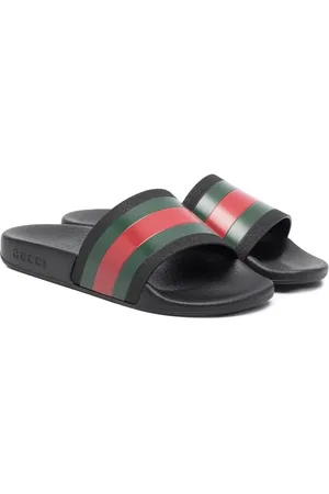 Gucci Signature stripe-print slides