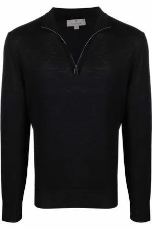 CANALI Zipped funnel-neck pullover