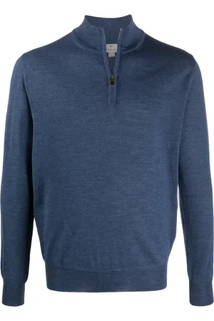 CANALI Zipped funnel-neck pullover