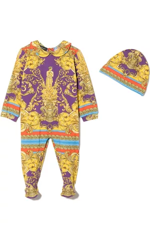 VERSACE Bodysuits & All-In-Ones - Baroque pattern-print babygrow set - Purple