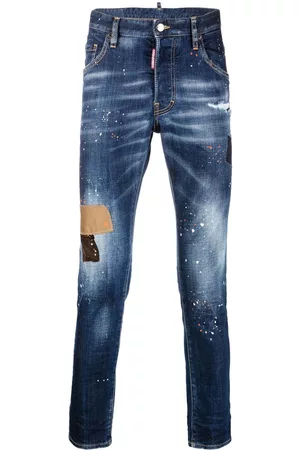 Dsquared2 Paint-splatter detail jeans - Blue