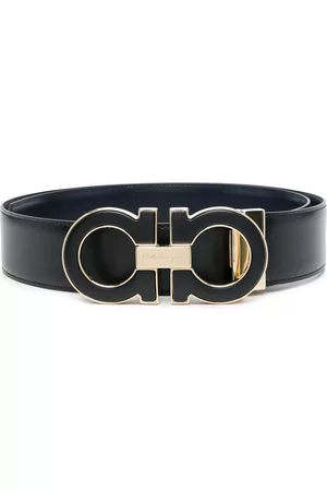 Salvatore Ferragamo Men Belts - Gancini-logo leather belt - Black