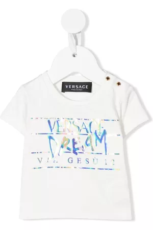VERSACE Short Sleeved T-Shirts - Logo-print short-sleeve T-shirt - White