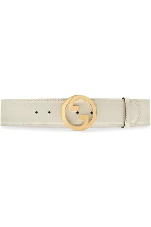 Gucci Women Belts - Blondie Interlocking G wide belt - White