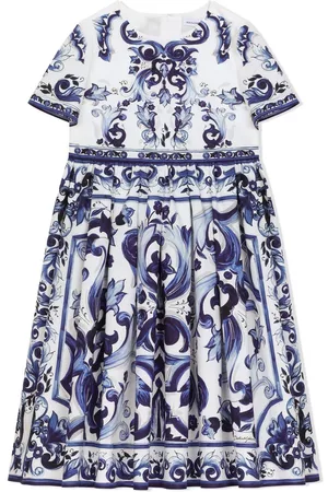 Dolce & Gabbana Majolica-print cotton dress - Blue