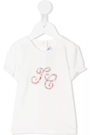 Tartine Et Chocolat Short Sleeved T-Shirts - Logo-embroidered short-sleeve T-shirt - White