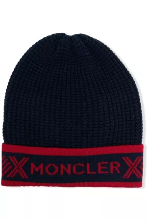 Moncler Virgin-wool knitted beanie hat - Blue