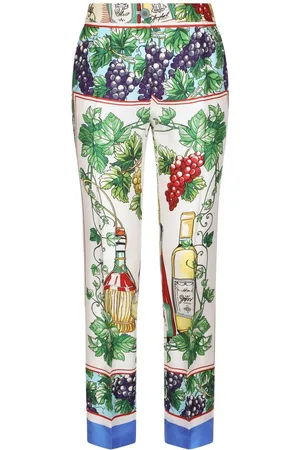 Dolce & Gabbana Cropped graphic-print trousers