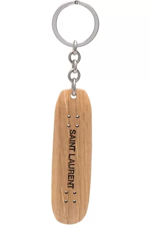 Saint Laurent Men Rings - Logo-print skateboard key ring - Brown