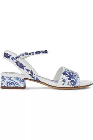 Dolce & Gabbana Majolica-print leather sandals - Blue