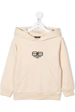 Balenciaga Boys Hoodies - BB Paris Icon cotton hoodie - Neutrals