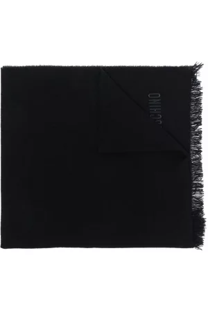 Moschino Men Winter Scarves - Logo-embroidered cashmere scarf - Black
