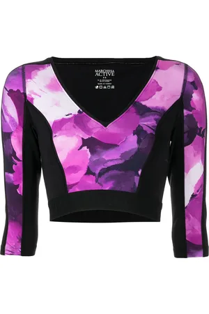 Marchesa Notte Abstract-pattern V-neck top