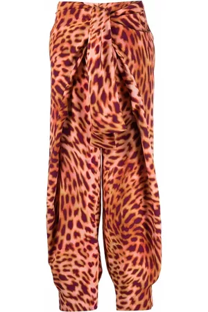 Stella McCartney Women Pants - Leopard-print front tied trousers - Pink