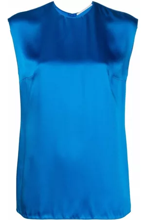 Stella McCartney Sleeveless satin top - Blue
