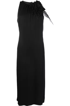 Fabiana Filippi Feather embellished shift dress - Black