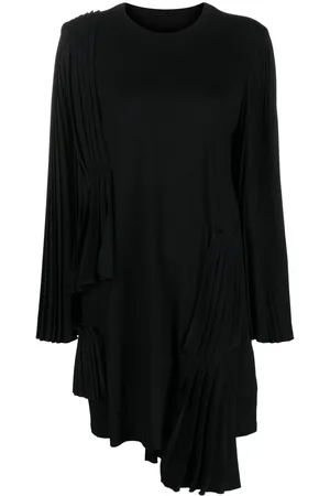Maison Margiela Pleated asymmetric cotton dress