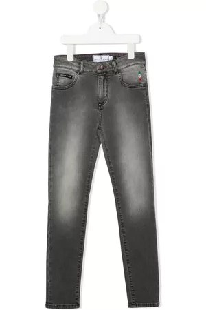 Philipp Plein Hexagon mid-rise slim-cut jeans - Grey