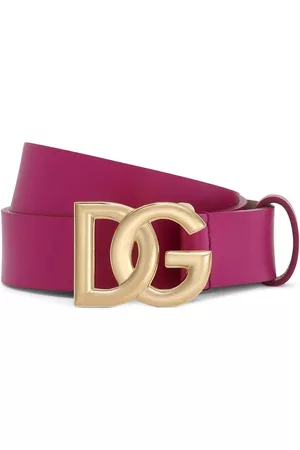 Dolce & Gabbana Belts - DG logo buckle leather belt - Pink