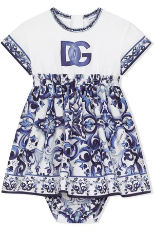 Dolce & Gabbana Majolica-print romper dress - Blue