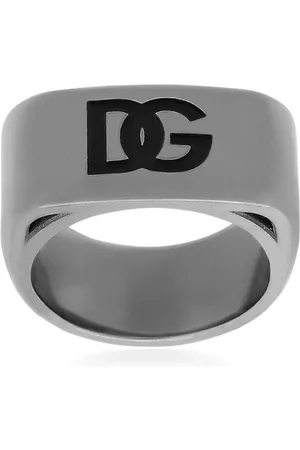 Dolce & Gabbana Men Rings - DG engraved-logo ring - Silver