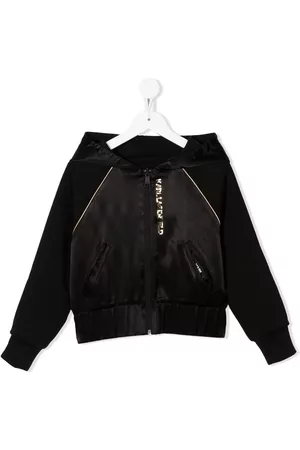 Karl Lagerfeld Jackets - Metallic-logo hooded jacket - Black