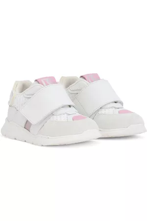 Dolce & Gabbana Girls Sneakers - Logo-print touch-stripe sneakers - White