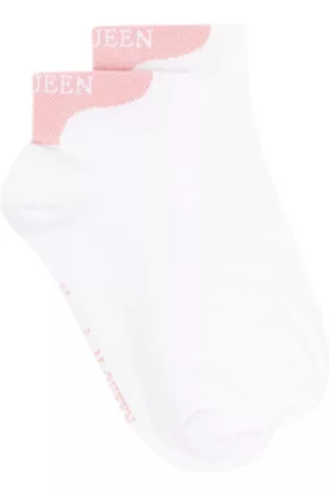 Alexander McQueen Women Socks - Logo-print detail socks - White