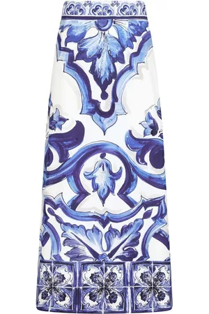Dolce & Gabbana Women Printed Skirts - Majolica-print maxi skirt - Blue