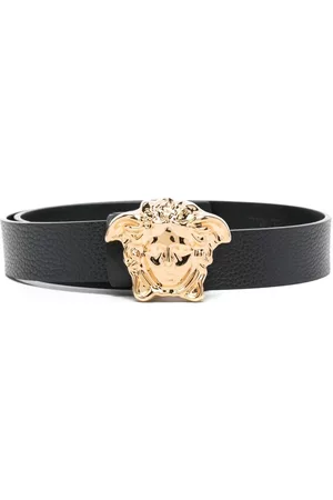 VERSACE Belts - Medusa-buckle leather belt - Black