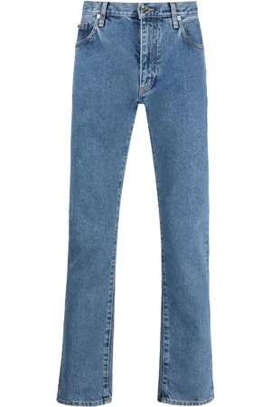 OFF-WHITE Logo-print straight-leg jeans