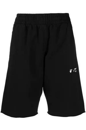 OFF-WHITE Men Sports Shorts - Logo-print track shorts - Black