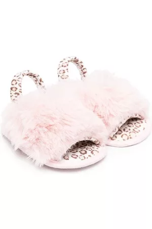 MONNALISA Winter Boots - Leopard-print faux-fur sandals - Pink