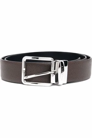 CANALI Grained texture belt