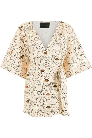 Olympiah Mushroom-print tie-waist top