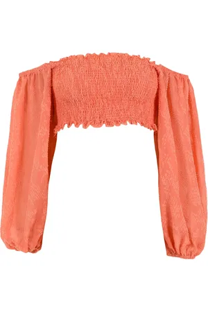 Olympiah Cropped off-shoulder blouse