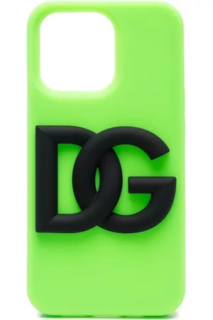 Dolce & Gabbana Men Phones Cases - Raised-logo iPhone 13 Pro Max cover - Green